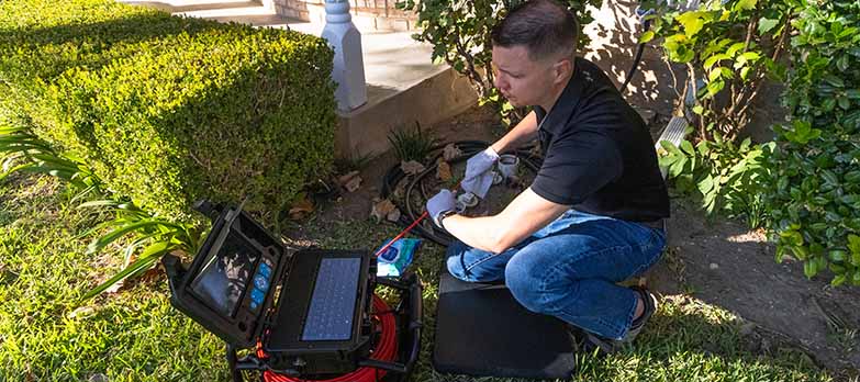 A sewer scope video inspection from Ortex Inspections